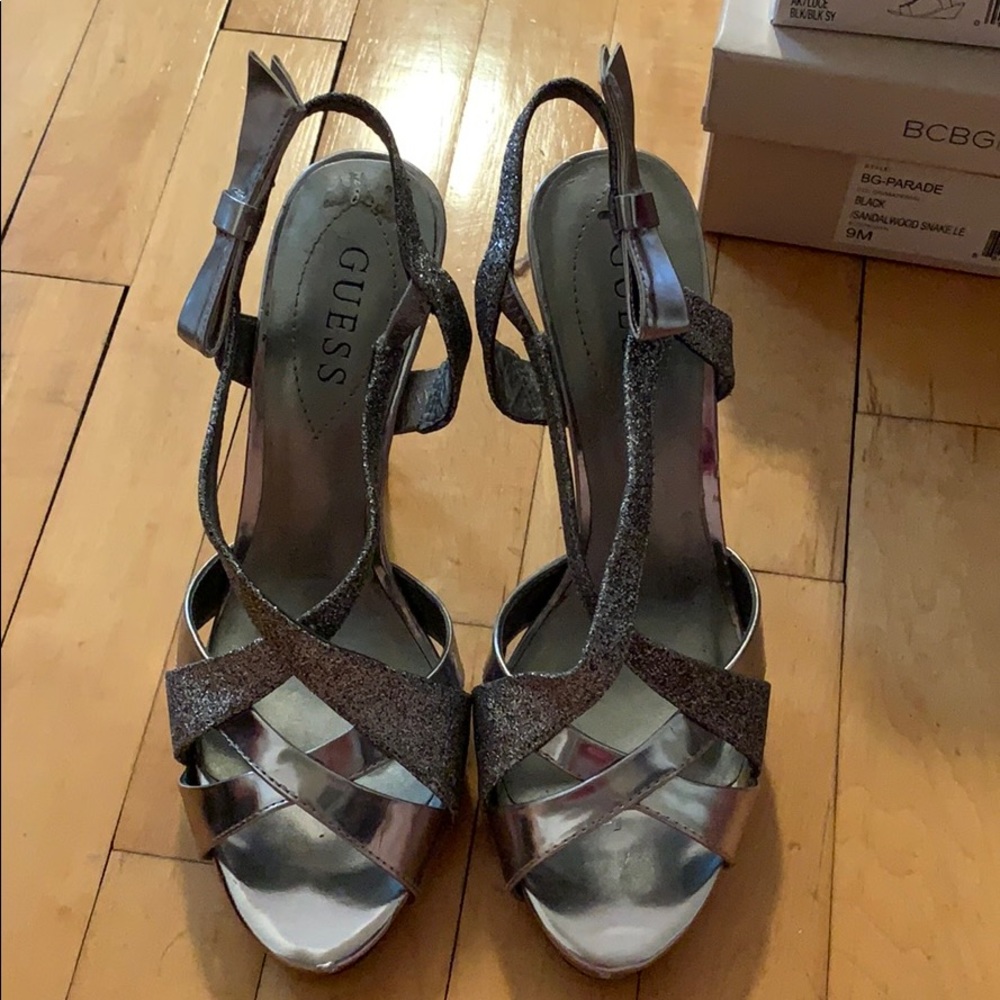 Silver Guess Heels